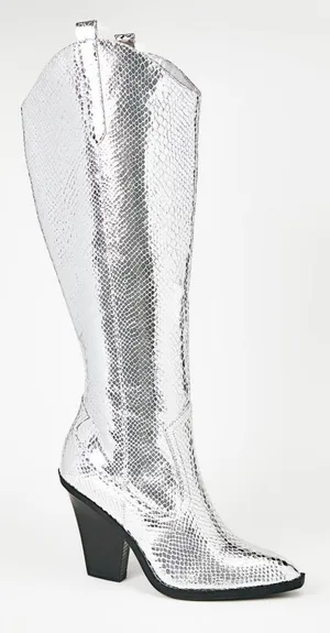 Silver Cowgirl Boots Size 7.5 thumbnail 1
