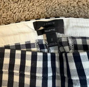 Navy and White J Crew Checkered Tailored Slacks thumbnail 4