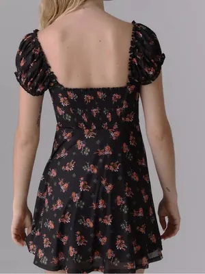Urban Outfitters Audrey Bow Floral Shamrock Mesh Babydoll Whimsigoth Mini S thumbnail 2