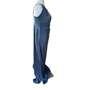 Showpo Lisah Maxi Dress 10‎ Navy Satin Cutout Sleeveless Formal Evening Wedding thumbnail 5