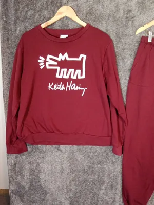 Keith Haring Barking Dog Womens Set 90s Artist Loungewear Arrends Size Large thumbnail 5