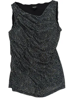 DKNY Black One-Shoulder Polka Dot Top thumbnail 1