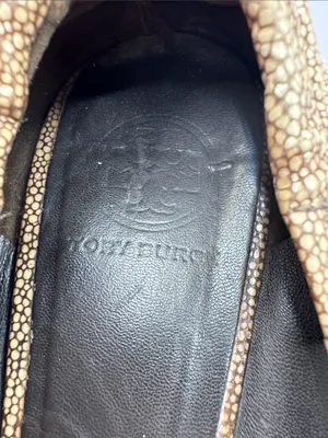Tory Burch Reva Stingray Ballet Flats Bronze Brown Logo Flats Size 10 *PROJECT thumbnail 6