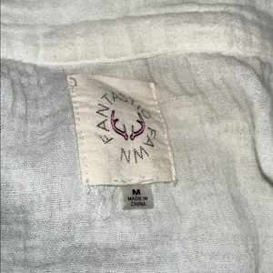 FANTASTIC FAWN Women's Blue & White ombré Button-Up Top size medium oversized w thumbnail 6