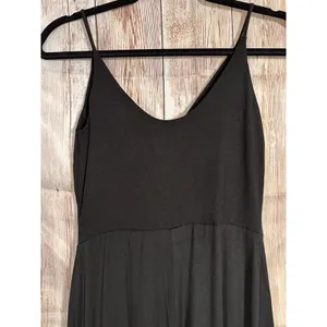 Lulus Black Wide Leg Jumpsuit Side Slits Spaghetti Strap Made USA Flowy Sz S thumbnail 2