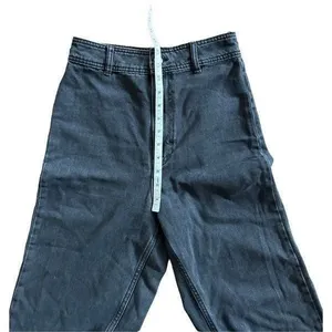 We the Free washed black denim high rise flare raw hem‎ jeans sz 27 thumbnail 7