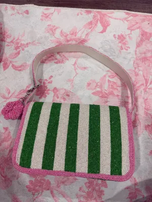 Pink and Green Beaded Bag Multiple thumbnail 2