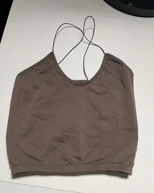 Intimately Free People Crop Cami Womens XS/S Brown Seamless Spaghetti Strap Tank thumbnail 1