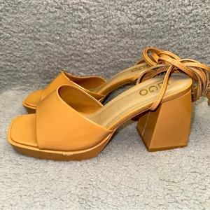 Ego Women's Shoes Beige Size 9 Faux Leather Dreamer Block Heel Ankle Tie Sandals thumbnail 5