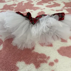 🩰✨ Red Tartan Tulle Ruffle Skirt / Pet Tutu – Festive Cottagecore Fairycore Vibes ✨🩰 thumbnail 2