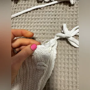 ASOS Elegant Cream Knit Bikini Set thumbnail 4