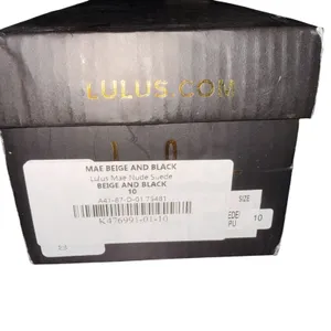 Lulu's NIB Mae Faux Suede Pointed-Toe Slingback Flats in Beige and Black Size 10 thumbnail 5