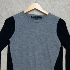 Colorblock Sweater Womens S French Connection Gray Black White Minimalist Mod thumbnail 3