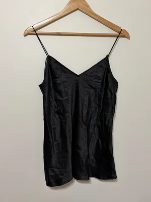 Paige 100% silk tank size small black thumbnail 2