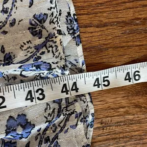Garrie B blue floral square neck puff sleeve midi dress size M thumbnail 7