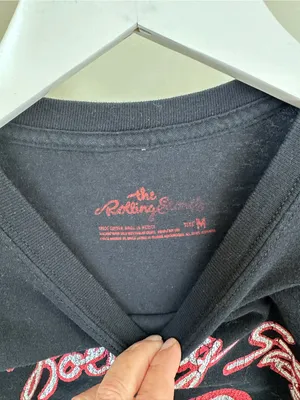 The Rolling Stones Black Cotton Tee with Red Tongue Graphic Size Medium thumbnail 7