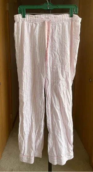 Women's Victoria's Secret Pajama Pants S Pink White Striped thumbnail 1