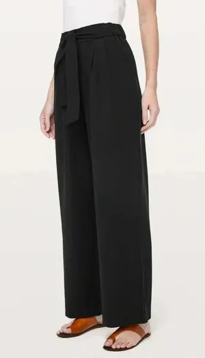 Lululemon Noir Pant Black Dress Pants Elastic waist and tie thumbnail 3