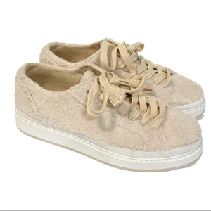 Zara Womens Size 9 Pink Fury Fleece Lowtop Platform Sneakers‎ thumbnail 4