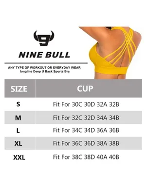 Nine Bull Strappy Cross Back Sports Bra with Removable Pads Size XXL thumbnail 3