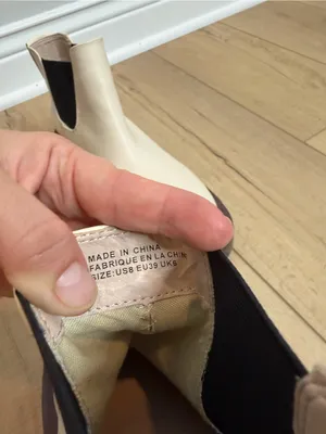 Urban Outfitters UO Dana Short Chelsea Boots Cream Brown Platform Women 8 EU39 thumbnail 5
