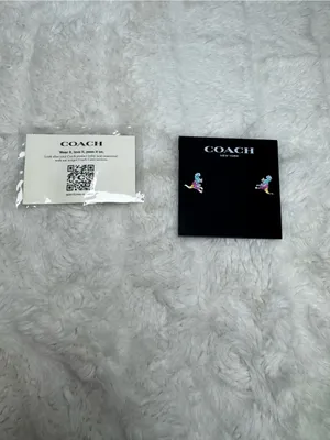 NWT SOLD OUT Coach Pave Rexy Stud Earrings thumbnail 3