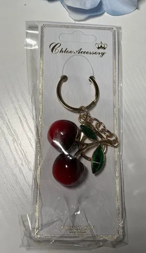 Chloe Accessory Gold Tone Red Cherry Keychain Bag Charm New‎ In package thumbnail 1