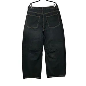Zara Womens Wide Leg Barrel‎ Jeans Dark Wash High Rise Denim Size 12 Blue thumbnail 3