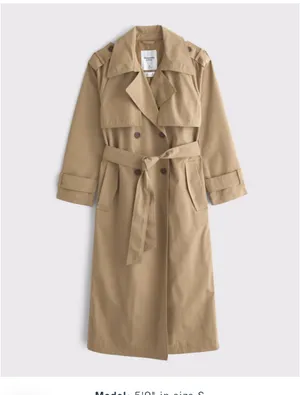 Abercrombie & Fitch camel classic trench coat thumbnail 5