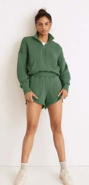 ✨Madewell MWL Airyterry Stitched-Pocket Hthr Versailles Green Sz XS Sweatshorts✨ thumbnail 1