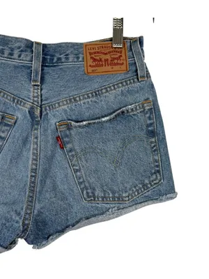 Levi's 501 High Waist Distressed Cut Off Jean Shorts Size 24 thumbnail 7