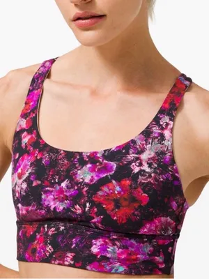 Lululemon purple and pink floral Energy sports bra size 6 thumbnail 1