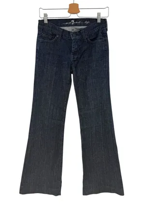 7 For All Mankind‎ Dojo Bootcut Flare Jeans Patent Lattice Pockets 26 Dark Wash thumbnail 1