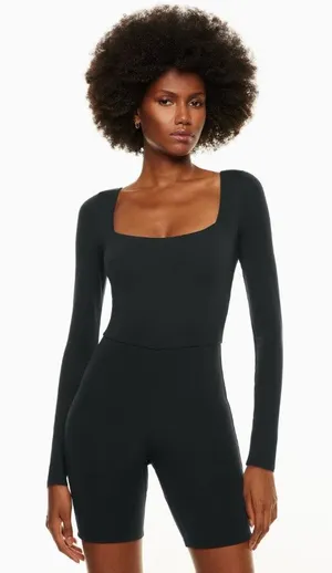 Aritzia Babaton Contour Black Long Sleeve One Piece Romper Active Women size XS thumbnail 1