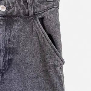 H&M Washed Black High Waisted Cargo Jeans Sz 2 thumbnail 3