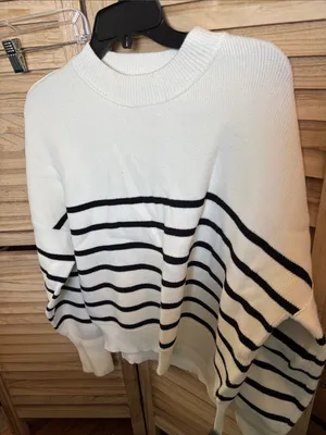 Women’s Heavyweight Striped Crewneck Sweater Medium NWOT thumbnail 1
