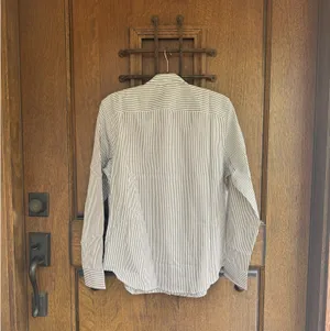 POLO RALPH LAUREN Grayish Green Relaxed Striped Broadcloth Shirt Size XS thumbnail 6