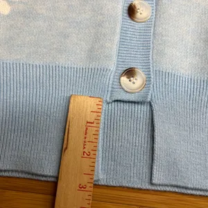 Womens Floral sky Blue Long Sleeve Ribbed Neckline Casual Sweater/Cardigan|Sz:S thumbnail 8