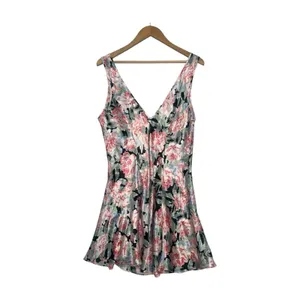 Vintage 90s Victorias Secret Nightgown Womens Large Pink Floral Chemise Satin thumbnail 2