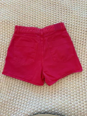 Zara Pink Denim Skort Shorts with Button Wrap Front thumbnail 3