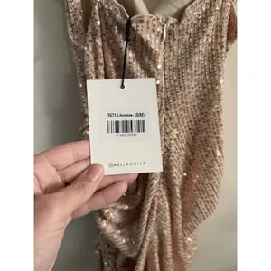 NWT HELLO MOLLY Gold/Bronze Sparkle Sequin Mini Dress Size‎ 6 Medium thumbnail 6