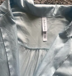 For Love & Lemons Light Blue Satin Pajama- Button-Front Top & Shorts thumbnail 5