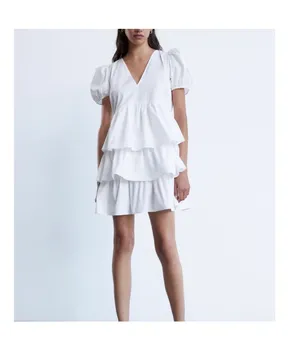 ZARA White Tiered Mini Dress thumbnail 9