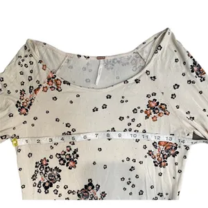 Free People To the Tropics Blouson Sleeve Top Cream Floral Size Large L thumbnail 6