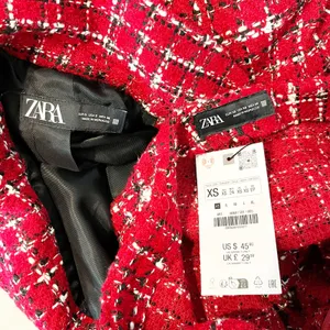 ZARA Tweed Blazer and Mini Skort Matching Set Red XS / S thumbnail 3