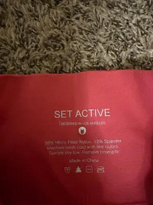 Set Active Leggings Solid Pink Estimated Size Small Ankle Length Nylon Blend thumbnail 2