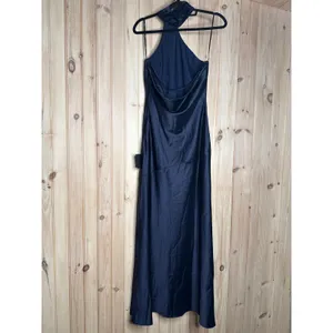 NWT Lulus Madalena Navy Satin Cowl Back Maxi Dress Holiday Banquet Gala Party S thumbnail 7