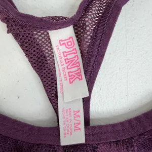 Victoria's Secret PINK M Medium Lace Bralette Bra Pullover‎ Lace Strappy Purple thumbnail 2