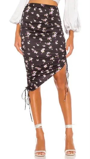 for love & lemons laramie lavender floral tie midi skirt thumbnail 1
