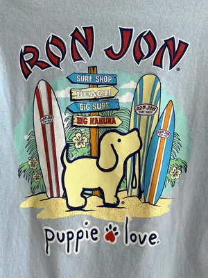 Puppie Love - Ron Jon Surf Shop Blue Long Sleeve T-Shirt, Size Small thumbnail 12